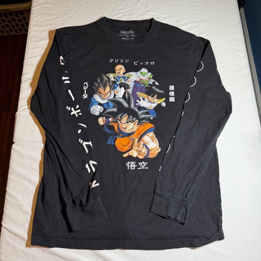 Dragon Ball Z Long Sleeve Shirt XL Black Goku Vegeta Piccolo Gohan Graphic Tee